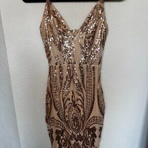 Shop 17 Rose Gold Sequin Dress S